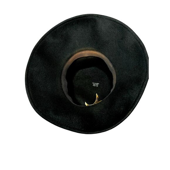 Vintage Cache Women's Wool Leopard & Satin Wide Brim Hat - Picture 7 of 10